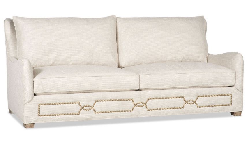 SOFA, COUCH & LOVESEAT Elegant white sofa with cool nailing details