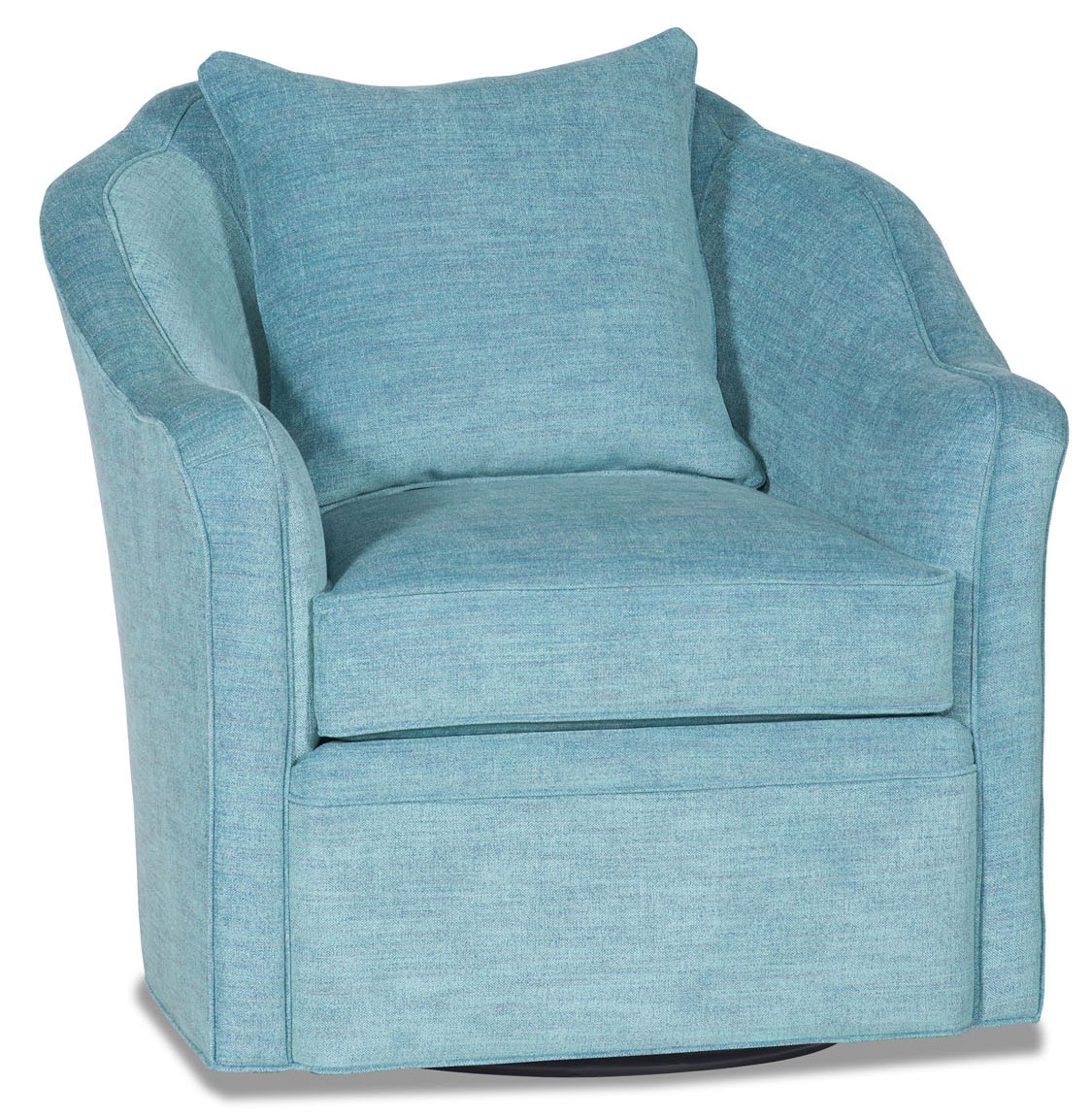 Sky blue barrel style swivel chair