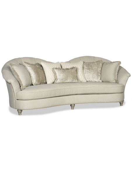 Modern style curved back white sofa