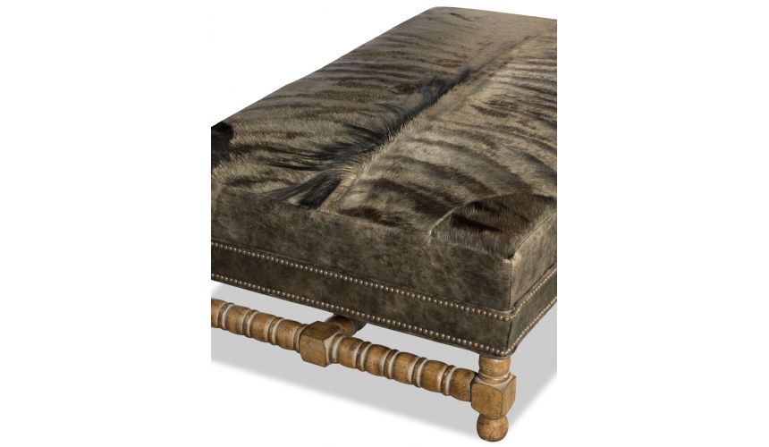 OTTOMANS Unique leather and fur ottoman