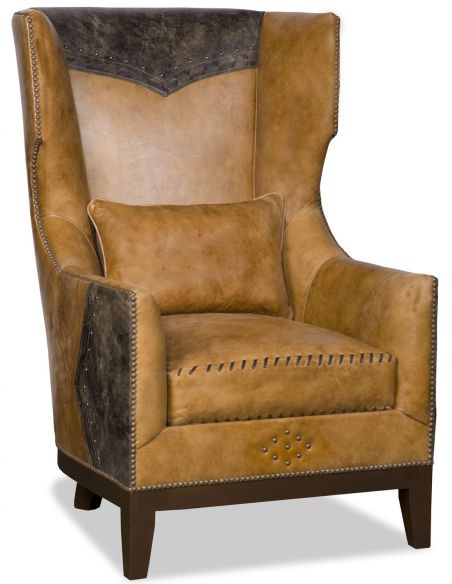 Western style wing backed chair