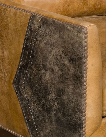 CHAIRS, Leather, Upholstered, Accent Western style wing backed chair