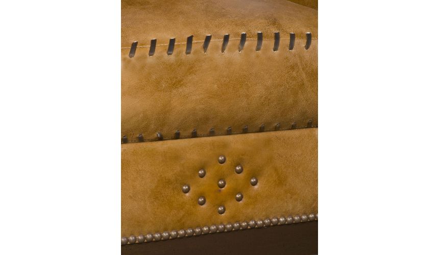 CHAIRS, Leather, Upholstered, Accent Western style wing backed chair