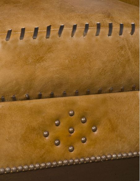 CHAIRS, Leather, Upholstered, Accent Western style wing backed chair