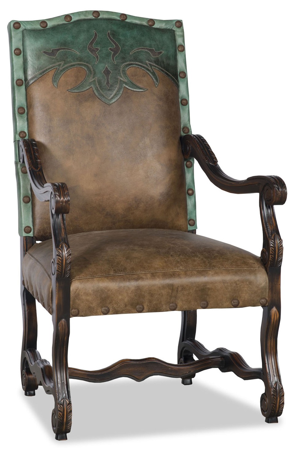 Dining Chairs Western style leather dining room chair with arms