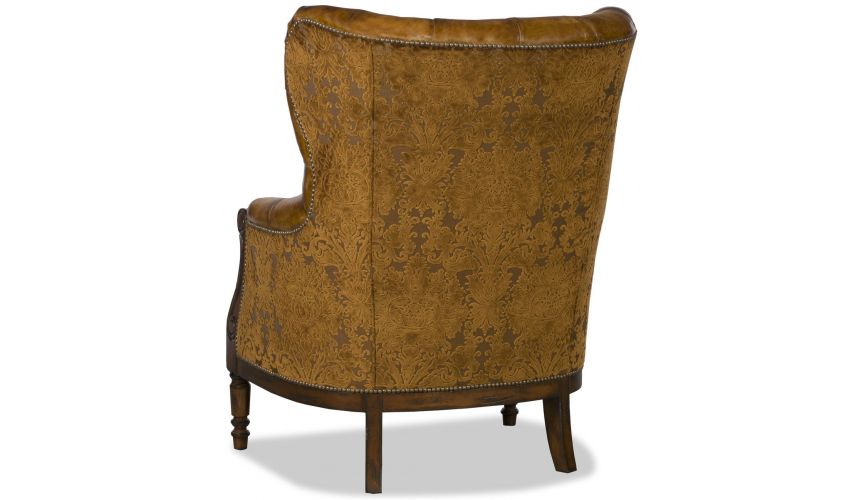 CHAIRS, Leather, Upholstered, Accent Gorgeous lush leather armchair with tufted details