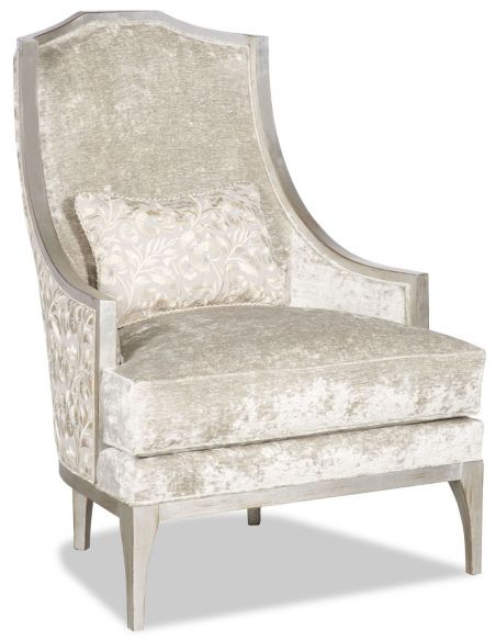 Armchair covered in a chic dove white fabric