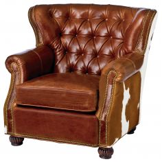 CHAIRS - Leather, Upholstered, Accent Unique western style arm chair