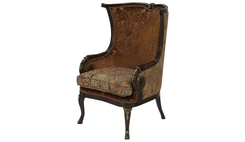 CHAIRS, Leather, Upholstered, Accent Eclectic accent chair