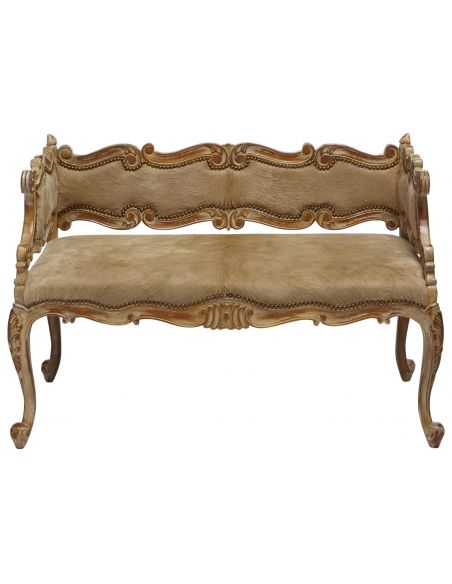 Wild west collection hair on hide bench