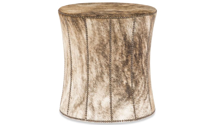 Luxury Leather & Upholstered Furniture Animal Print Foot Stool