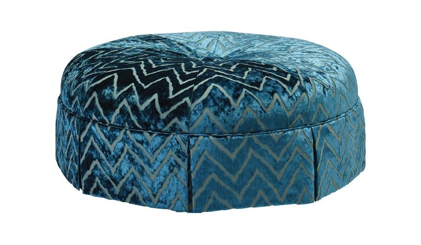 OTTOMANS Modern style ottoman with a bright blue fabric