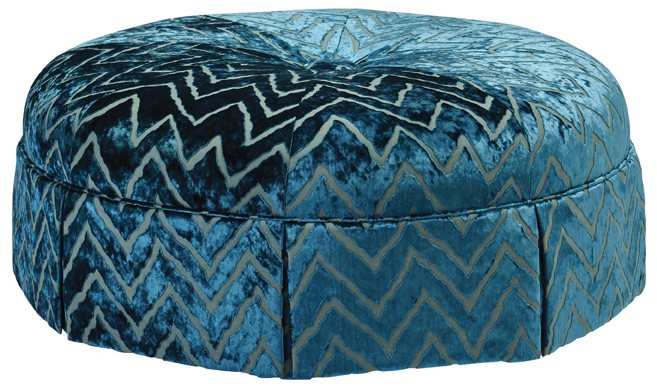 OTTOMANS Modern style ottoman with a bright blue fabric