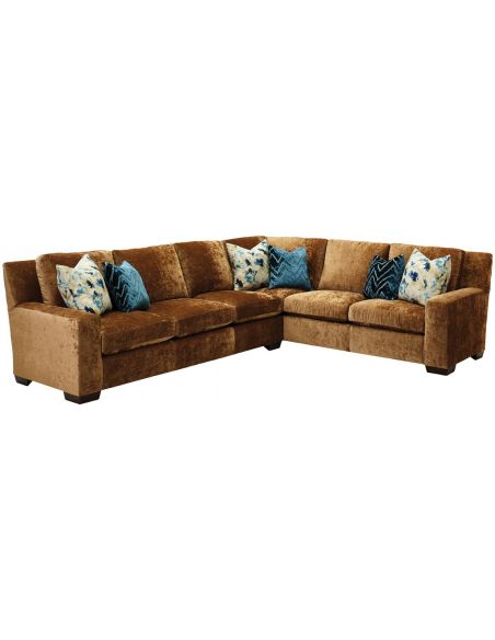 Colorful straight back sectional