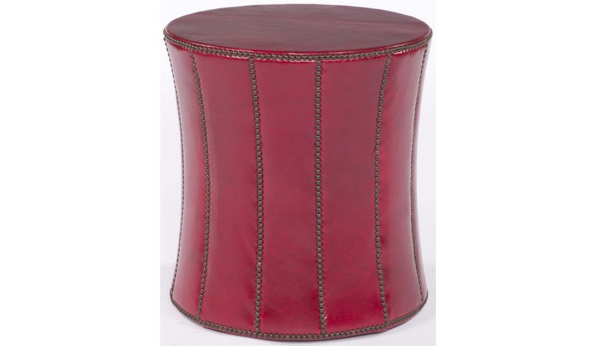 Luxury Leather & Upholstered Furniture Red Ottoman Table
