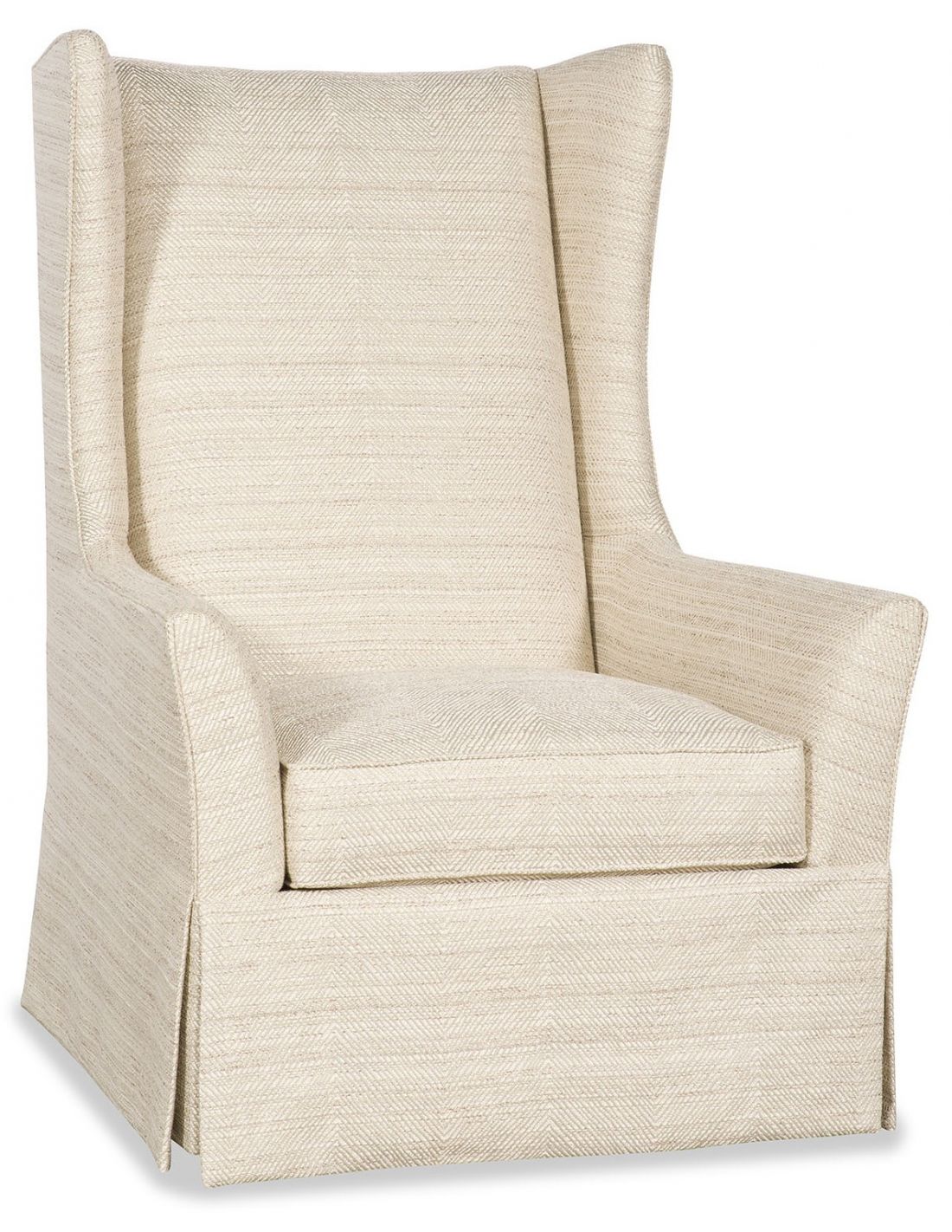 Elegant ivory wing backed chair