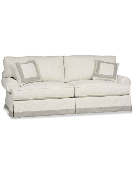 Chic platinum sofa with contrasting trim