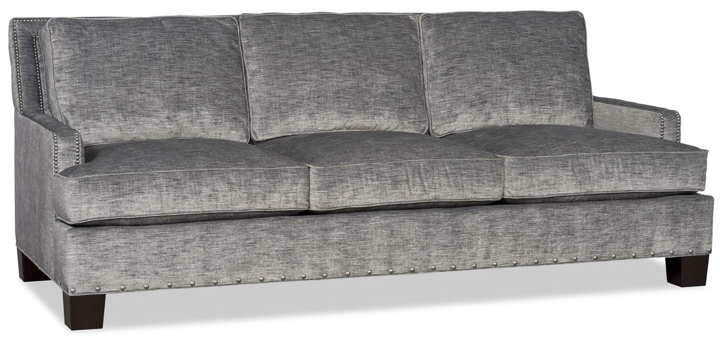 SOFA, COUCH & LOVESEAT Modern charcoal sofa with nailhead trim