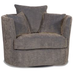 MOTION SEATING - Recliners, Swivels, Rockers Modern charcoal barrel style swivel chair