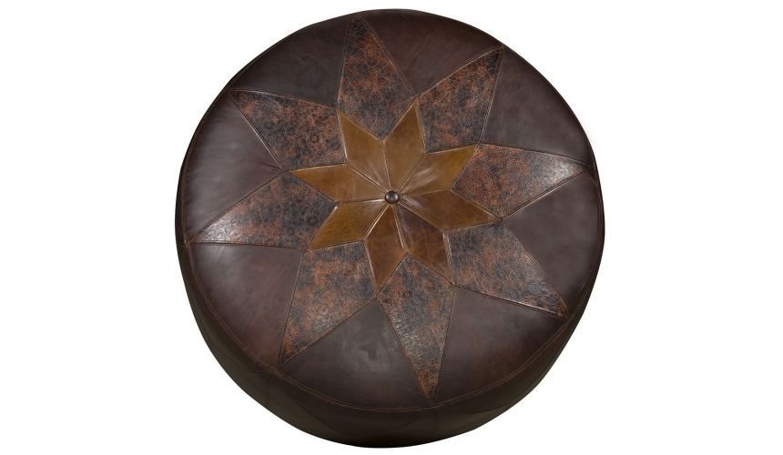 OTTOMANS Leather starburst ottoman