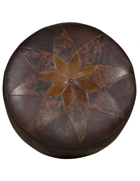 OTTOMANS Leather starburst ottoman