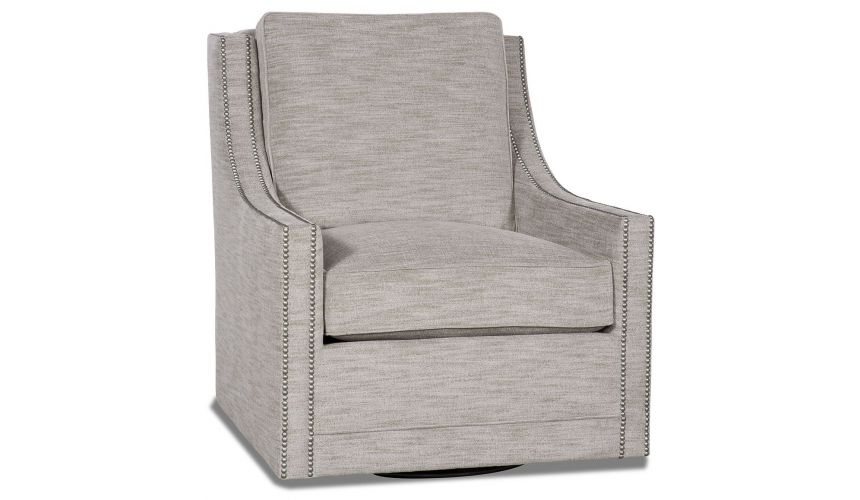 MOTION SEATING - Recliners, Swivels, Rockers Gunmetal grey swivel armchair