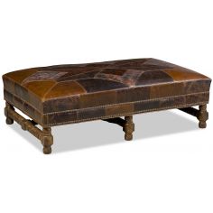 OTTOMANS Leather patchwork Western style bench