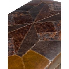 OTTOMANS Leather patchwork Western style bench 2