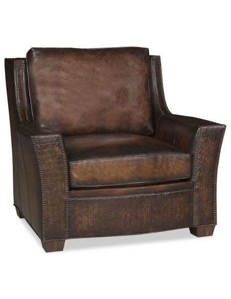 Embossed gator modern style accent chair