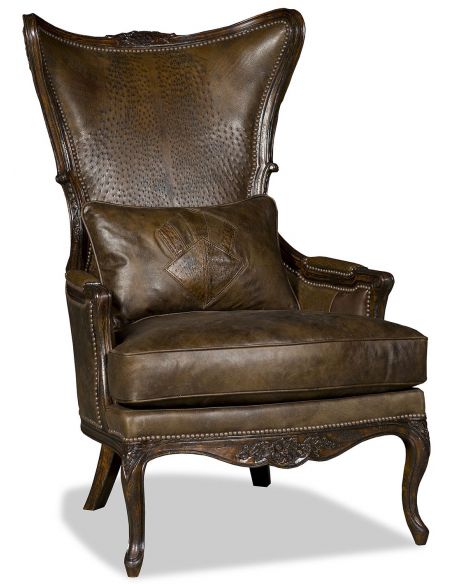 Ostrich leather accent chair with a modern flair