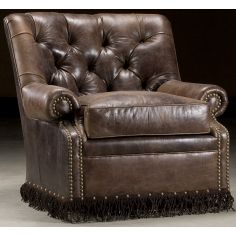 MOTION SEATING - Recliners, Swivels, Rockers Leather armchair with fringe