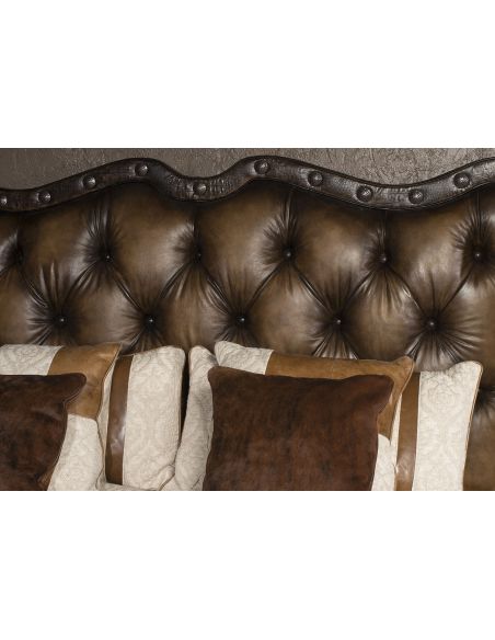Queen and King Sized Beds 1 Luxury leather bed with eye catching western styling