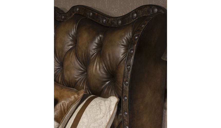 Queen and King Sized Beds 1 Luxury leather bed with eye catching western styling