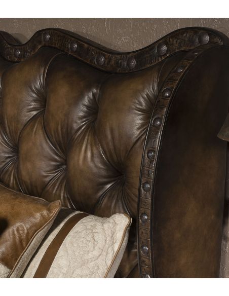 Queen and King Sized Beds 1 Luxury leather bed with eye catching western styling