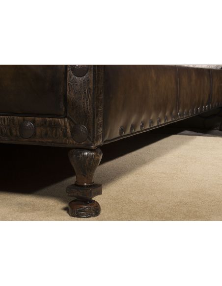 Queen and King Sized Beds 1 Luxury leather bed with eye catching western styling