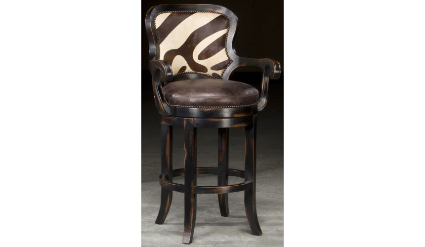 Unique Counter & Bar Stools Zebra hair on hide bar stool will look great in your jungle room