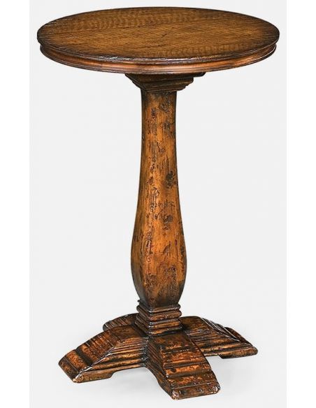 Walnut round lamp table