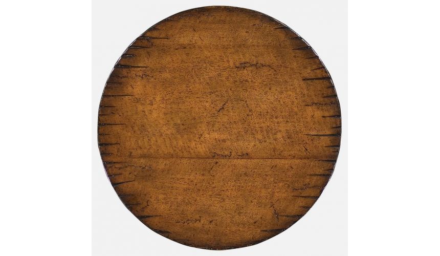 Walnut round lamp table