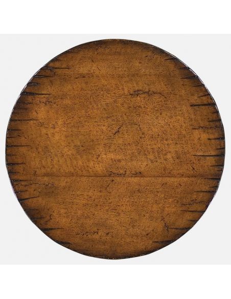 Walnut round lamp table