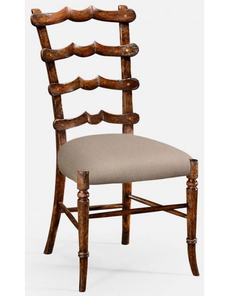 Walnut ladderback side chair