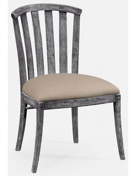 Dark grey curved back chair