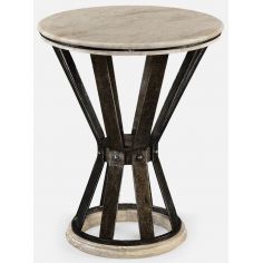 Iron round marble table