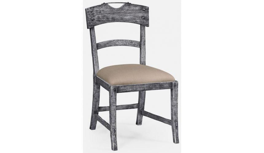 Dining Chairs Antique dark grey side chair
