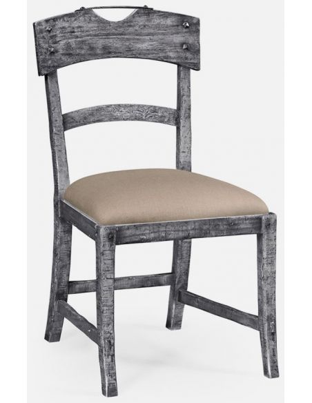 Antique dark grey side chair