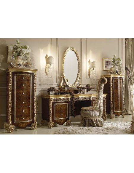 Dressing Vanities & Furnishings Luxury makeup vanity with mirror fit for a true queen or princess.