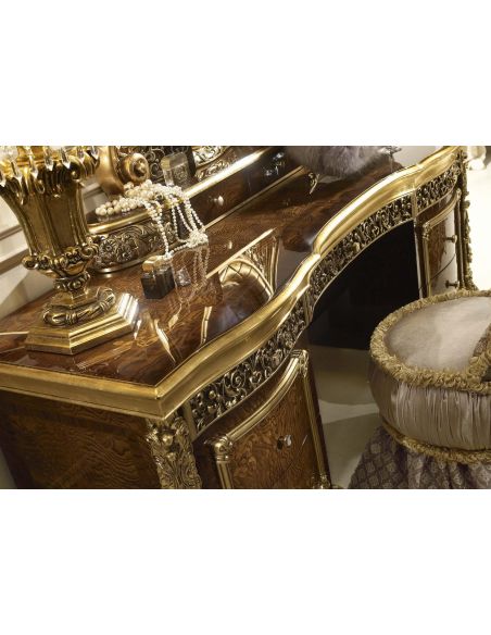 Dressing Vanities & Furnishings Luxury makeup vanity with mirror fit for a true queen or princess.