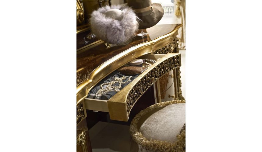 Dressing Vanities & Furnishings Luxury makeup vanity with mirror fit for a true queen or princess.
