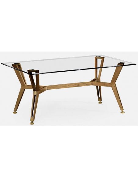Midcentury style rectangular oak coffee table
