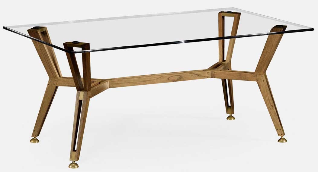 Midcentury style rectangular oak coffee table