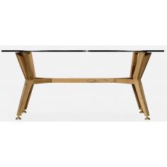 Midcentury style rectangular oak coffee table 2
